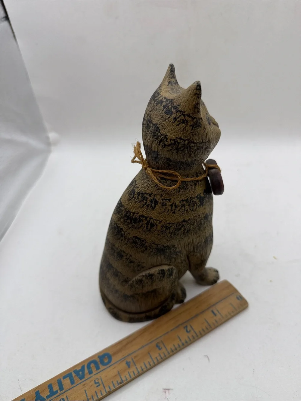 Vtg Signed Pat Croy Primitive Cat Folk Art Rustic Farmhouse Decor Collectible - Picture 11 of 12